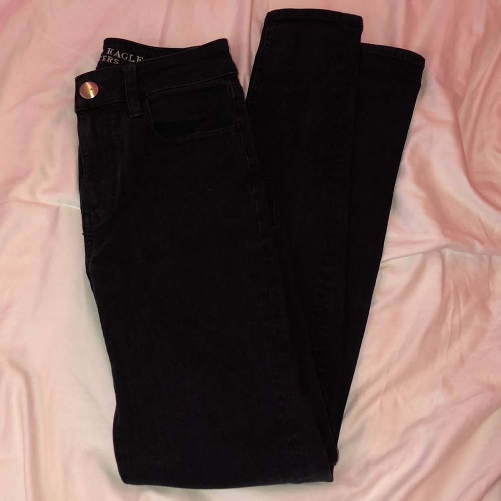 American Eagle Black Skinny Jeans - Picture 2 of 4